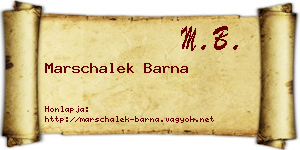 Marschalek Barna névjegykártya